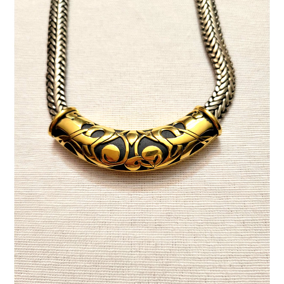 Vintage Paquette Gold and Silver Plated Slide Necklace - Picture 4 of 6